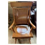 Cane Backrest Wood Rocking Chair