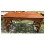 Mission Oak Desk w/ Drawer and Inlay Detail