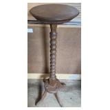 Wood Turned Pedestal Plant Stand