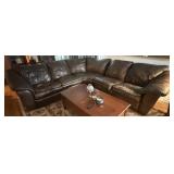 3pc Brown Sectional Sofa