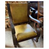 Vintage Wooden Rocking Chair w/ Nailhead Trim