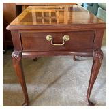 Wood Side Table w/ Quarter-Matched Veneer Top