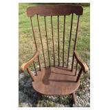 Wooden Spindle-Back Rocking Chair