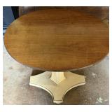 Henredon Round Wood Pedestal Side Table