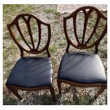 Pair Mahogany Shield Back Dining Chairs