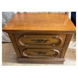 Pair 2-Drawer Night Stands w/ Brass Pulls