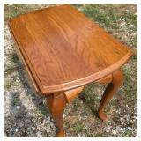 Oak Drop Leaf Side Table w/ Cabriole Legs