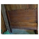 Wooden Headboard and Footboard With Carved Details