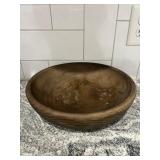 Vtg Wooden Bowl With Natural Finish 12'x3.5'