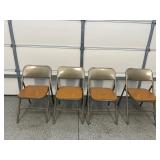 4 Vtg Metal Folding Chairs 18'x16'x29'