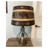 Buffalo Motif Lamp With Metal Base 18'x30.5'