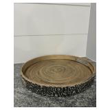 Round Decorative Wooden Tray 14'x1.5'