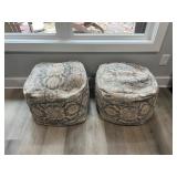 Patterned Pouf Ottomans 22''x22''x16''