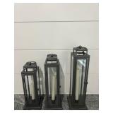Three Metal Lanterns 12''-16''