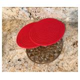 Red Woven Hot Pads And Trivet