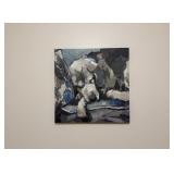 'Blue Sleeping Dog' Canvas Art32×30
