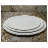 3 White Serving Platters16'