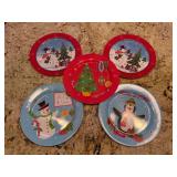 5 Christmas Melamine Plates11'