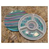 Striped and Dotted Divided Plates14'