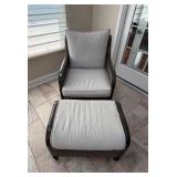HB Wicker Chair/Ottoman Set26.5x27x34