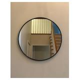 Round Black Framed Mirror24'