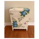 Floral Painted Cabinet w/Drawer22x12x30
