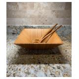 Bamboo Salad Bowl Set w/Utensils11×11