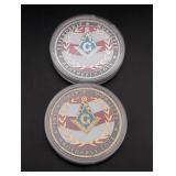 2 Freemason's Military Veteran Challenge Coins