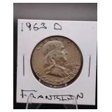 1963-D Franklin Silver Half Dollar