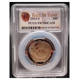 2014-S Baseball HOF Half Dollar PF70DCAM PCGS