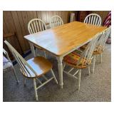 Wood Dining Table w/6 Chairs and Table Drawers