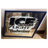 Budweiser Ice Draft Light Mirror Sign