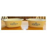 Corning Ware Blue Cornflower Casseroles Pair