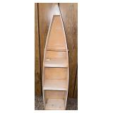Wooden Boat-Shaped Display Shelf w/ 3 Tiers