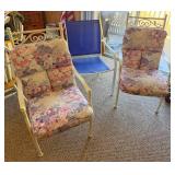 3 Metal Frame Patio Chairs w/Cushions