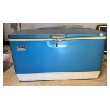 Coleman Blue Metal Cooler w/ Tray and Drain