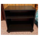 Black Wood Media Stand w/Shelf