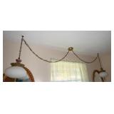 Double Pendant Light Fixture w/ Brass Chains