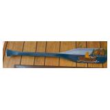 Handpainted Wooden Paddle w/ Boat & Cabin Scene