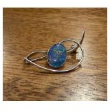 Sterling Silver Opal Brooch1.5