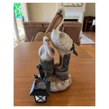 Pelicans with Solar Lantern Statue 16.5'