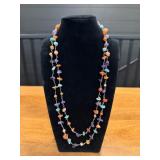 Multicolor Tumbled Stone Necklace23'