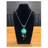 Green Speckled Pendant Necklace12.5