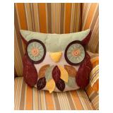 Vtg Owl-Shaped Throw Pillow14×12