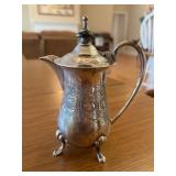 Vtg Silver-Plated Teapot w/ Engraving 5'x6'