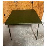 Vtg Green Square Folding Table 35'x35'x28.5'