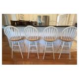 Four Wooden Swivel Bar Stools 30' Seat Height