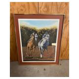 Pam Stover Signed Horse Racing Print 23.5'x27.5'