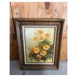 Framed Floral Painting by Robert Cox 18'x22'