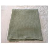 Vtg Green Textured Queen Blanket